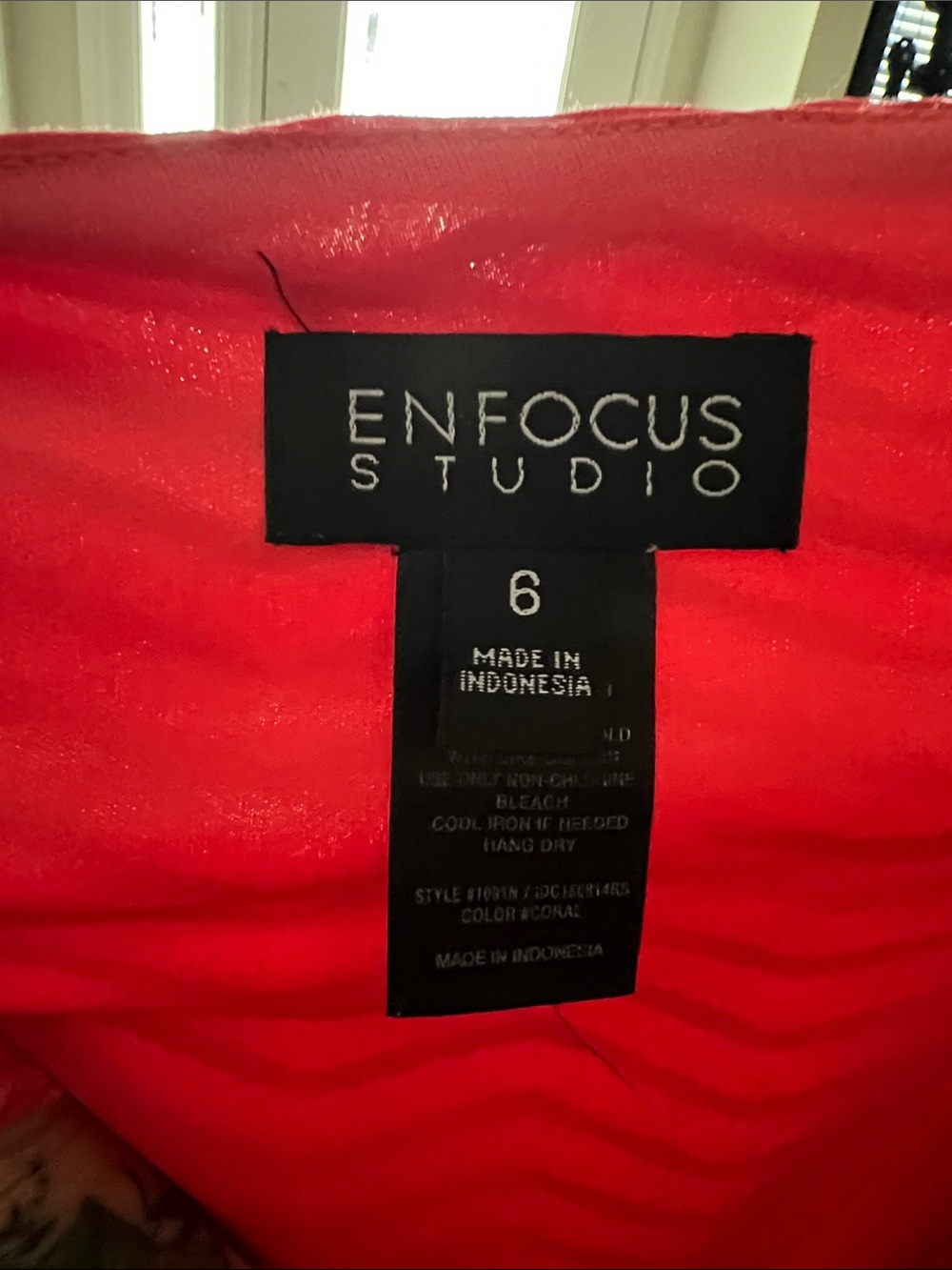 Enfocus Studio Coral Red Sleeveless Chevron Tie-Waist Mini Dress - Picture 5 of 5